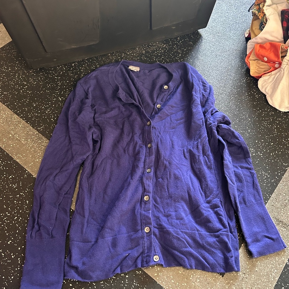 Blue Button-Up Cardigan